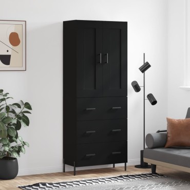 vidaXL Ντουλάπι Μαύρο 69,5x34x180cm από Επεξεργασμένο Ξύλο 1 τεμ.