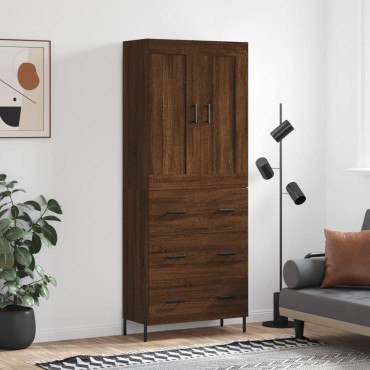 vidaXL Ντουλάπι Καφέ Δρυς 69,5x34x180cm από Επεξεργασμένο Ξύλο 1 τεμ.