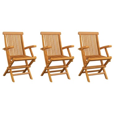 vidaXL Καρέκλες Κήπου 3 τεμ. από Μασίφ Ξύλο Teak 55x60x89cm