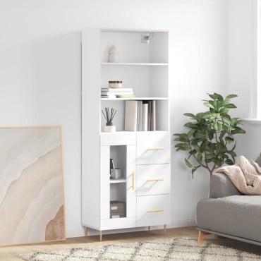 vidaXL Ντουλάπι Λευκό 69,5x34x180cm από Επεξεργασμένο Ξύλο 1 τεμ.