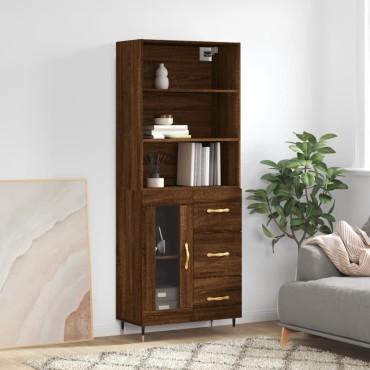 vidaXL Ντουλάπι Καφέ Δρυς 69,5x34x180cm από Επεξεργασμένο Ξύλο 1 τεμ.