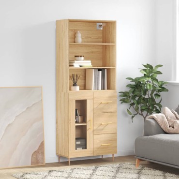 vidaXL Ντουλάπι Sonoma δρυς 69,5x34x180cm από Επεξεργασμένο Ξύλο 1 τεμ.