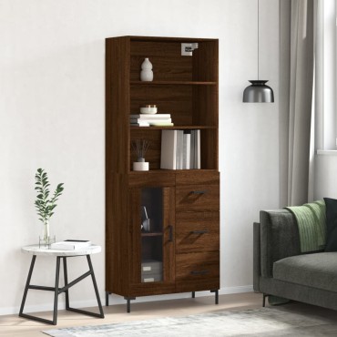 vidaXL Ντουλάπι Καφέ Δρυς 69,5x34x180cm από Επεξεργασμένο Ξύλο 1 τεμ.