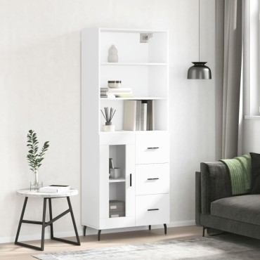 vidaXL Ντουλάπι Λευκό 69,5x34x180cm από Επεξεργασμένο Ξύλο 1 τεμ.
