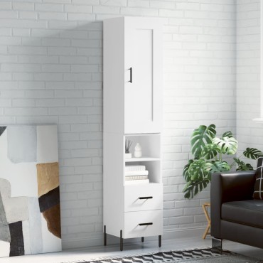 vidaXL Ντουλάπι Λευκό 34,5x34x180cm από Επεξεργασμένο Ξύλο 1 τεμ.