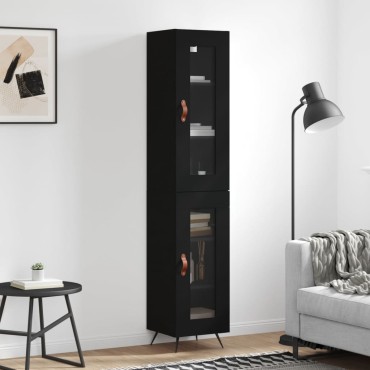 vidaXL Ντουλάπι Μαύρο 34,5x34x180cm από Επεξεργασμένο Ξύλο 1 τεμ.