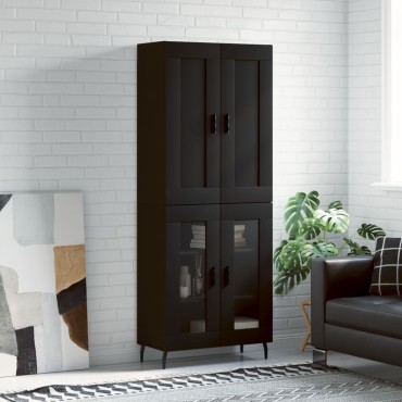 vidaXL Ντουλάπι Μαύρο 69,5x34x180cm από Επεξεργασμένο Ξύλο 1 τεμ.