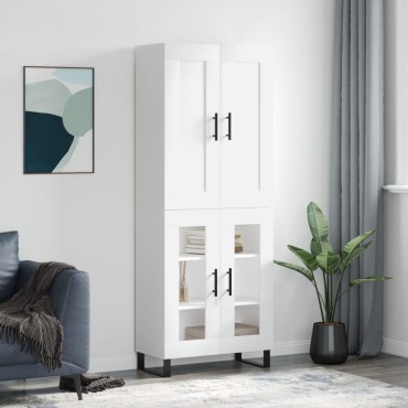vidaXL Ντουλάπι Λευκό 69,5x34x180cm από Επεξεργασμένο Ξύλο 1 τεμ.