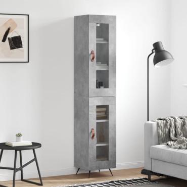 vidaXL Ντουλάπι Γκρι Σκυροδέματος 34,5x34x180cm Επεξεργασμένο Ξύλο 1 τεμ.