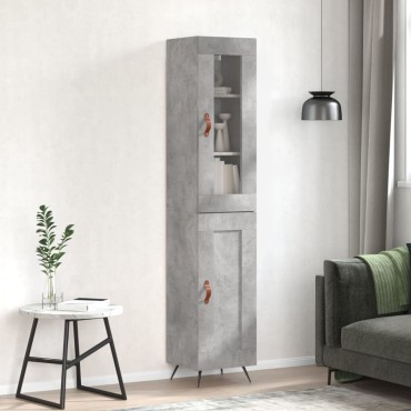 vidaXL Ντουλάπι Γκρι Σκυροδέματος 34,5x34x180cm Επεξεργασμένο Ξύλο 1 τεμ.