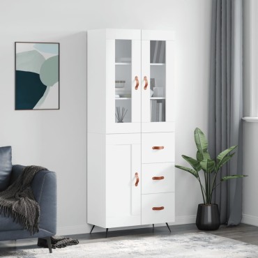 vidaXL Ντουλάπι Λευκό 69,5x34x180cm από Επεξεργασμένο Ξύλο 1 τεμ.