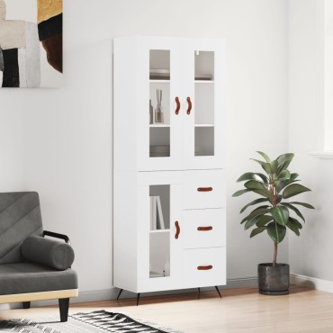 vidaXL Ντουλάπι Λευκό 69,5x34x180cm από Επεξεργασμένο Ξύλο 1 τεμ.
