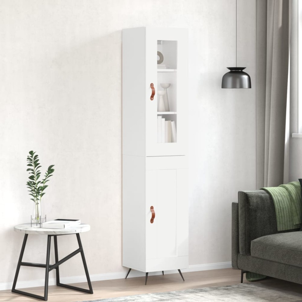 vidaXL Ντουλάπι Λευκό 34,5x34x180cm από Επεξεργασμένο Ξύλο 1 τεμ.