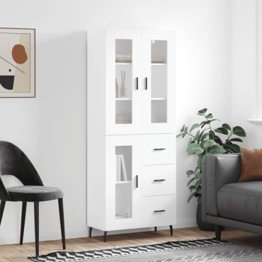 vidaXL Ντουλάπι Λευκό 69,5x34x180cm από Επεξεργασμένο Ξύλο 1 τεμ.
