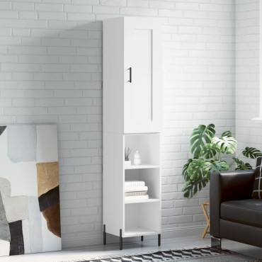 vidaXL Ντουλάπι Λευκό 34,5x34x180cm από Επεξεργασμένο Ξύλο 1 τεμ.