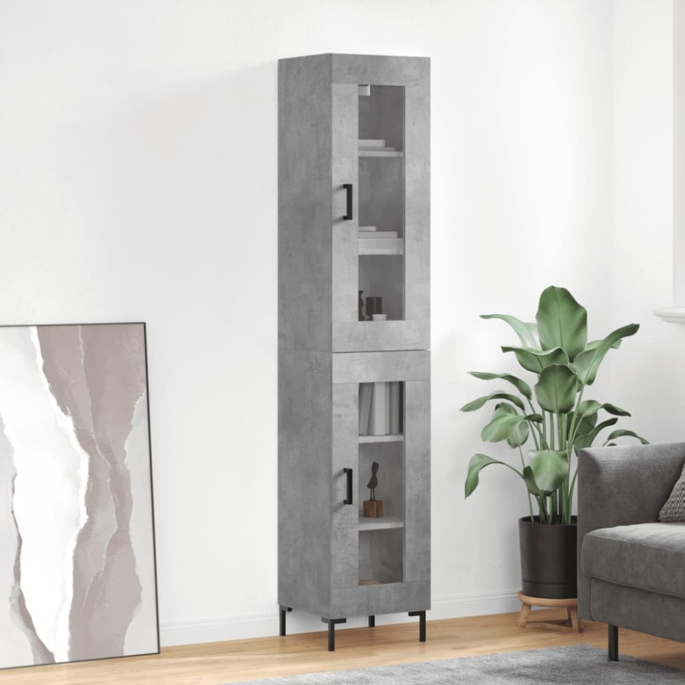 vidaXL Ντουλάπι Γκρι Σκυροδέματος 34,5x34x180cm Επεξεργασμένο Ξύλο 1 τεμ.