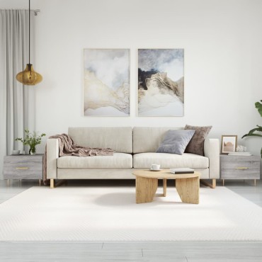 vidaXL Τραπεζάκια Σαλονιού 2 τεμ. Γκρι sonoma 50x50x40cm Επεξ. Ξύλο