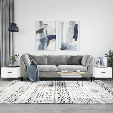vidaXL Τραπεζάκια Σαλονιού 2 τεμ. Λευκά 50x50x40cm Επεξεργασμένο Ξύλο