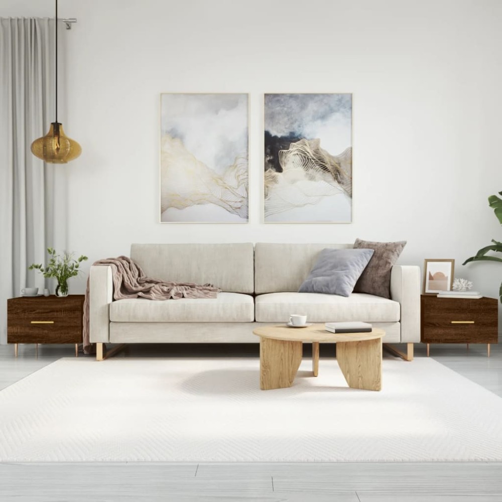 vidaXL Τραπεζάκια Σαλονιού 2 τεμ. Brown Oak 50x50x40cm Επεξ. Ξύλο