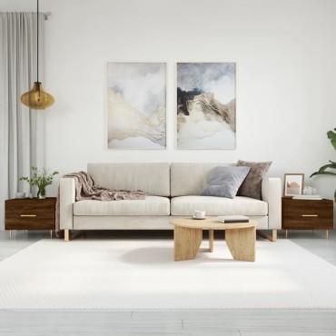 vidaXL Τραπεζάκια Σαλονιού 2 τεμ. Brown Oak 50x50x40cm Επεξ. Ξύλο