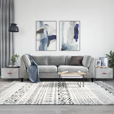 vidaXL Τραπεζάκια Σαλονιού 2 τεμ. Γκρι Σκυροδ. 50x50x40cm Επεξ. Ξύλο