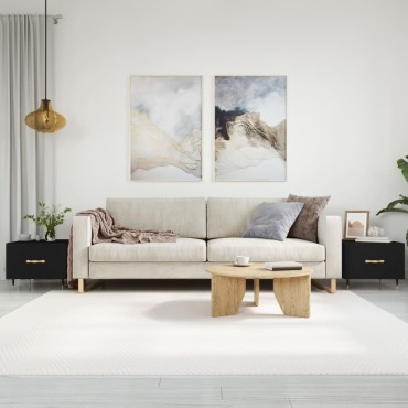 vidaXL Τραπεζάκια Σαλονιού 2 τεμ. Μαύρα 50x50x40cm Επεξεργ. Ξύλο