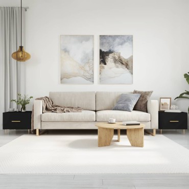 vidaXL Τραπεζάκια Σαλονιού 2 τεμ. Μαύρα 50x50x40cm Επεξεργ. Ξύλο