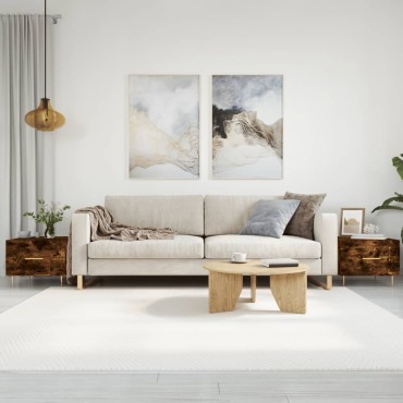 vidaXL Τραπεζάκια Σαλονιού 2 τεμ. Καπνιστή Oak 50x50x40cm Επεξ. Ξύλο