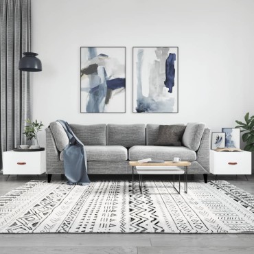 vidaXL Τραπεζάκια Σαλονιού 2 τεμ. Λευκά 50x50x40cm Επεξεργασμένο Ξύλο