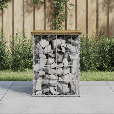 vidaXL Παγκάκι Κήπου Συρματοκιβώτιο 33x31x42cm Εμποτ. Ξύλο Πεύκου 1 τεμ.