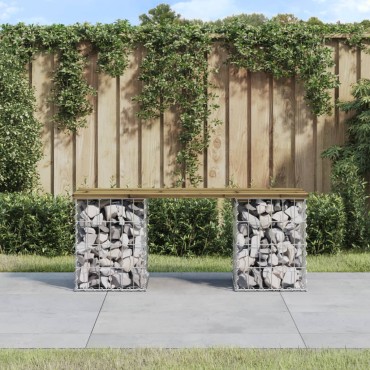 vidaXL Παγκάκι Κήπου Συρματοκιβώτιο 103x31x42cm Εμποτ. Ξύλο Πεύκου 1 τεμ.