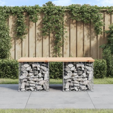vidaXL Παγκάκι Κήπου Συρματοκιβώτιο 103x44x42cm Μασίφ Ξύλο Πεύκου 1 τεμ.