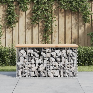 vidaXL Παγκάκι Κήπου Συρματοκιβώτιο 83x31,5x42cm Μασίφ Ξύλο Πεύκου 1 τεμ.