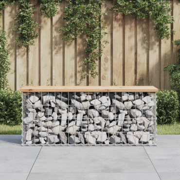 vidaXL Παγκάκι Κήπου Συρματοκιβώτιο 103x31,5x42cm Μασίφ Ξύλο Πεύκου 1 τεμ.