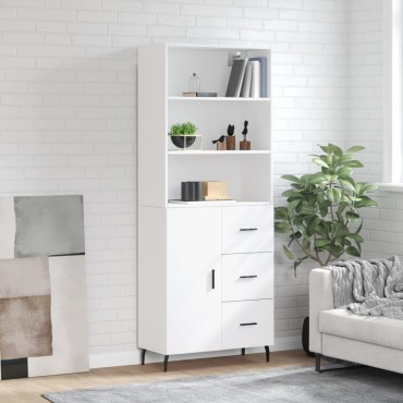 vidaXL Ντουλάπι Λευκό 69,5x34x180cm από Επεξεργασμένο Ξύλο 1 τεμ.
