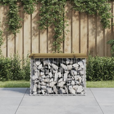 vidaXL Παγκάκι Κήπου Συρματοκιβώτιο 63x44x42cm Εμποτ. Ξύλο Πεύκου 1 τεμ.
