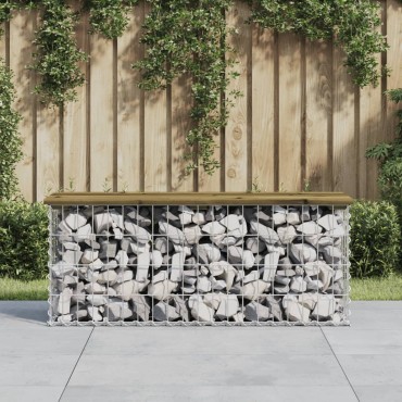 vidaXL Παγκάκι Κήπου Συρματοκιβώτιο 103x31,5x42cm Εμποτ. Ξύλο Πεύκου 1 τεμ.