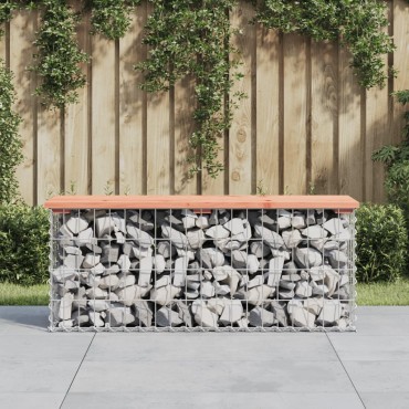 vidaXL Πάγκος Κήπου Συρματοκιβώτιο 103x31,5x42cm Μασίφ Ψευδοτσούγκα 1 τεμ.