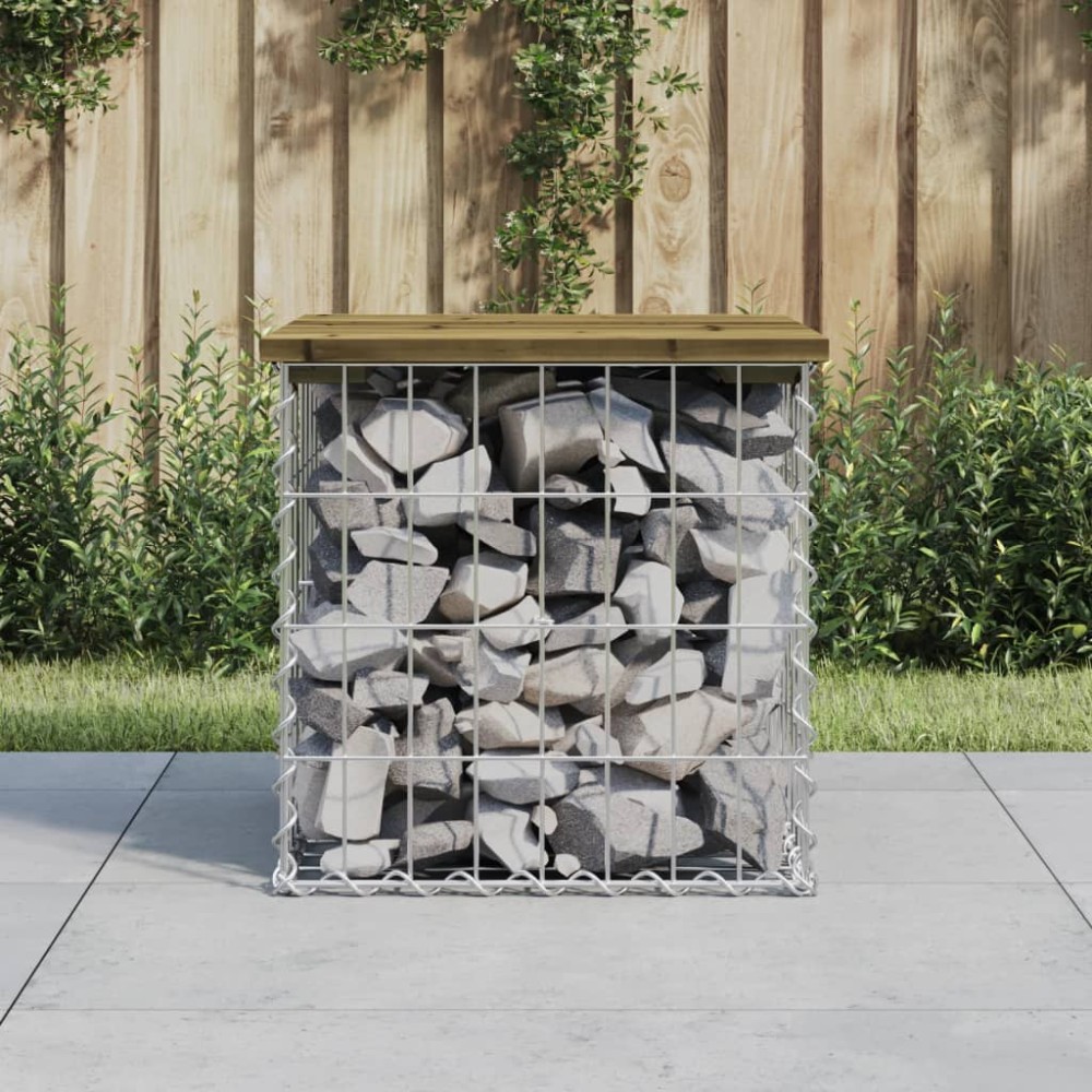 vidaXL Παγκάκι Κήπου Συρματοκιβώτιο 43x44x42cm Εμποτ. Ξύλο Πεύκου 1 τεμ.