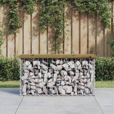 vidaXL Παγκάκι Κήπου Συρματοκιβώτιο 83x31,5x42cm Εμποτ. Ξύλο Πεύκου 1 τεμ.