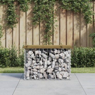 vidaXL Παγκάκι Κήπου Συρματοκιβώτιο 63x31,5x42cm Εμποτ. Ξύλο Πεύκου 1 τεμ.