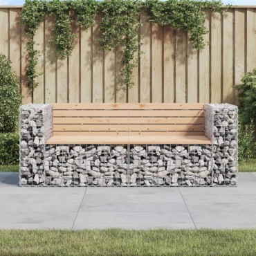 vidaXL Παγκάκι Κήπου Συρματοκιβώτιο 184x71x65,5cm Μασίφ Ξύλο Πεύκου 1 τεμ.