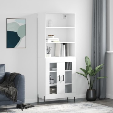 vidaXL Ντουλάπι Λευκό 69,5x34x180cm από Επεξεργασμένο Ξύλο 1 τεμ.