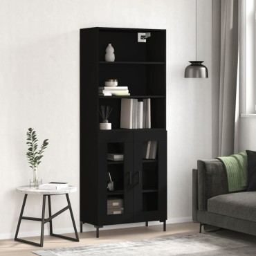 vidaXL Ντουλάπι Μαύρο 69,5x34x180cm από Επεξεργασμένο Ξύλο 1 τεμ.