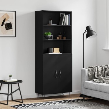 vidaXL Ντουλάπι Μαύρο 69,5x34x180cm από Επεξεργασμένο Ξύλο 1 τεμ.
