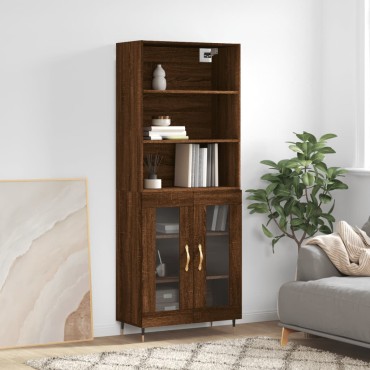 vidaXL Ντουλάπι Καφέ Δρυς 69,5x34x180cm από Επεξεργασμένο Ξύλο 1 τεμ.