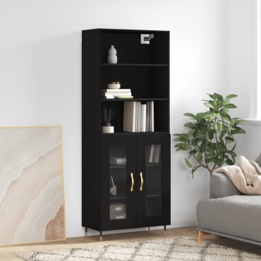 vidaXL Ντουλάπι Μαύρο 69,5x34x180cm από Επεξεργασμένο Ξύλο 1 τεμ.