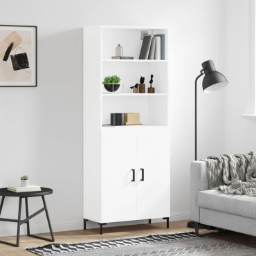 vidaXL Ντουλάπι Λευκό 69,5x34x180cm από Επεξεργασμένο Ξύλο 1 τεμ.