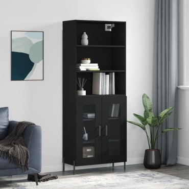 vidaXL Ντουλάπι Μαύρο 69,5x34x180cm από Επεξεργασμένο Ξύλο 1 τεμ.