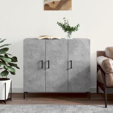 vidaXL Ντουλάπι Γκρι Σκυροδέματος 90x34x80cm Επεξεργασμένο Ξύλο 1 τεμ.